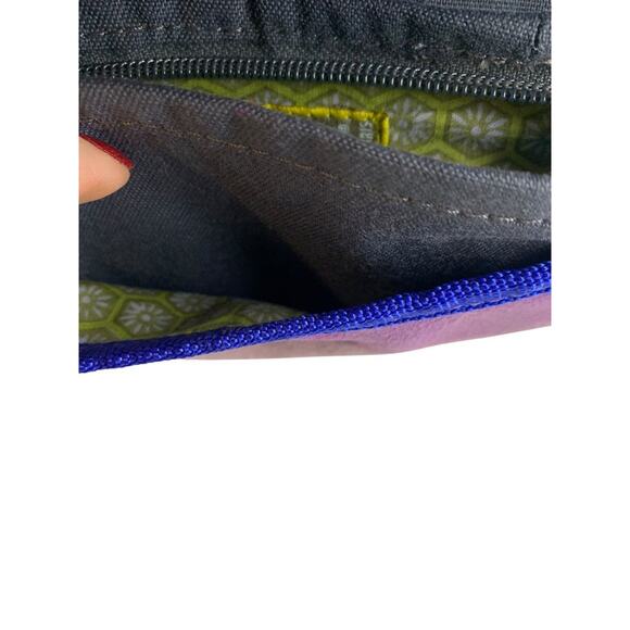 Anna Kaszer Paris Suede Handbag Clutch Purple Color Block Defects - Picture 7 of 11